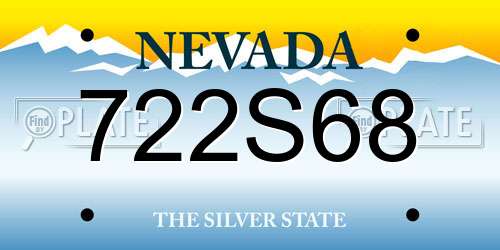 722S68 Nevada License Plate