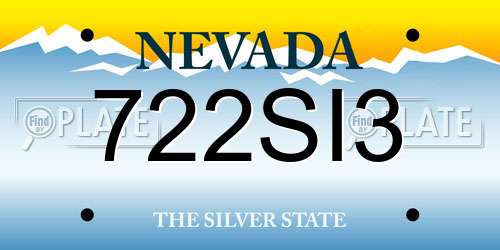 722SI3 Nevada License Plate