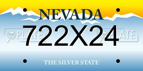 722X24 Nevada License Plate