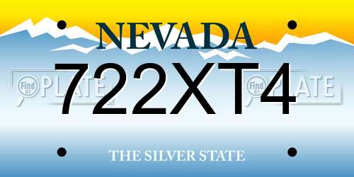 722XT4 Nevada License Plate