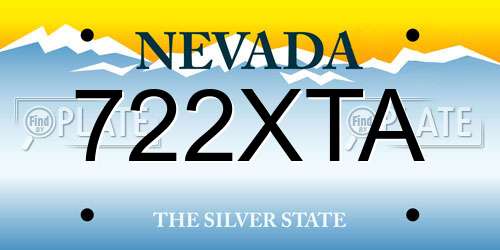 722XTA Nevada License Plate
