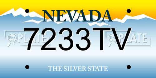 7233TV Nevada License Plate