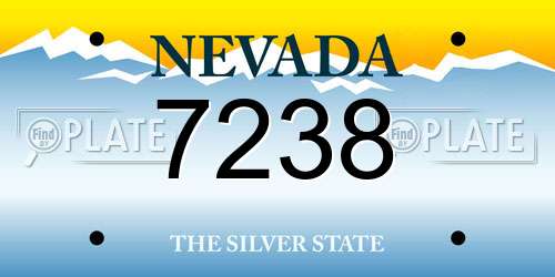 7238 Nevada License Plate