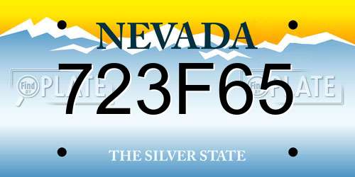 723F65 Nevada License Plate