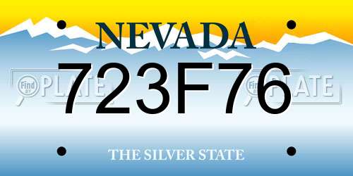 723F76 Nevada License Plate