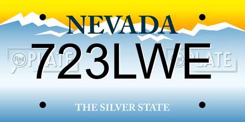 723LWE Nevada License Plate