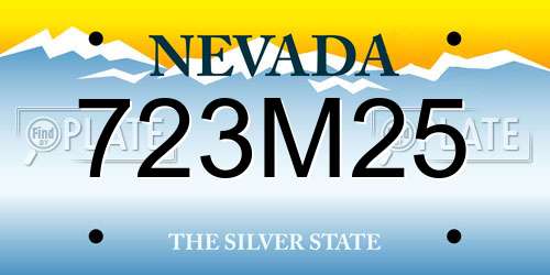 723M25 Nevada License Plate