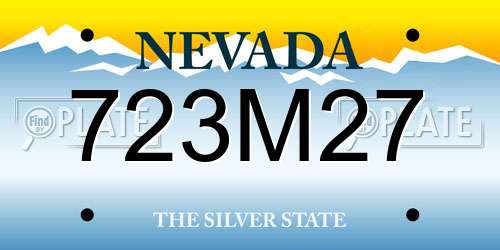 723M27 Nevada License Plate