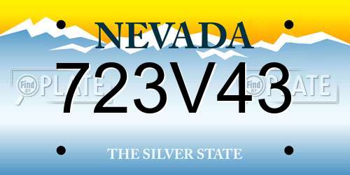 723V43 Nevada License Plate