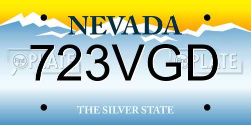 723VGD Nevada License Plate