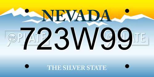 723W99 Nevada License Plate
