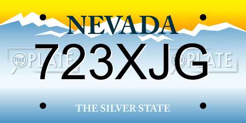 723XJG Nevada License Plate