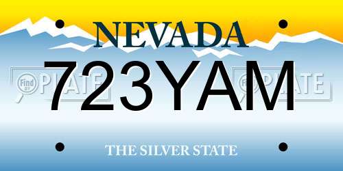 723YAM Nevada License Plate