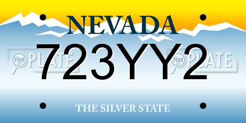 723YY2 Nevada License Plate