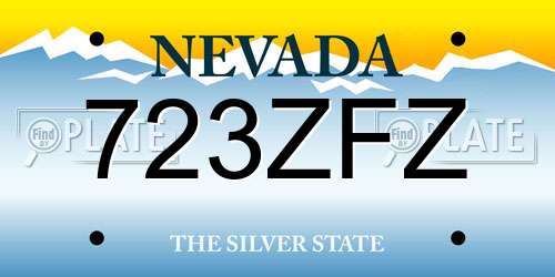 723ZFZ Nevada License Plate