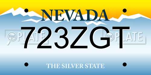 723ZGT Nevada License Plate