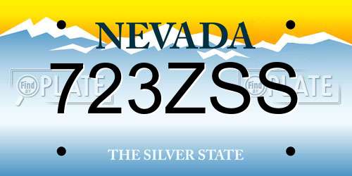 723ZSS Nevada License Plate