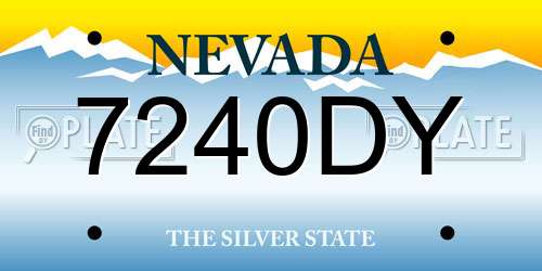 7240DY Nevada License Plate