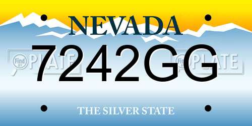 7242GG Nevada License Plate