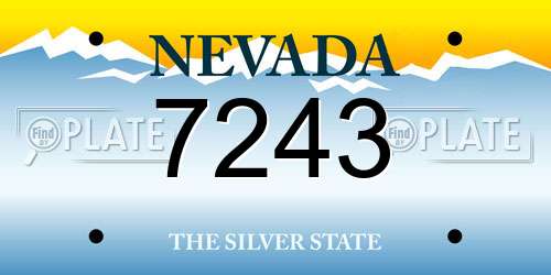 7243 Nevada License Plate