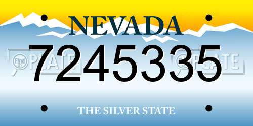 7245335 Nevada License Plate