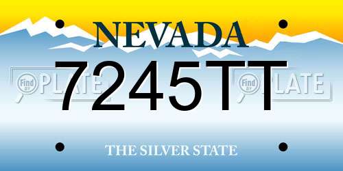 7245TT Nevada License Plate