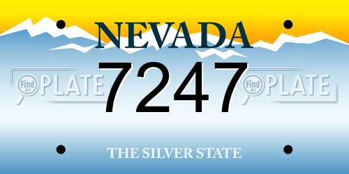 7247 Nevada License Plate
