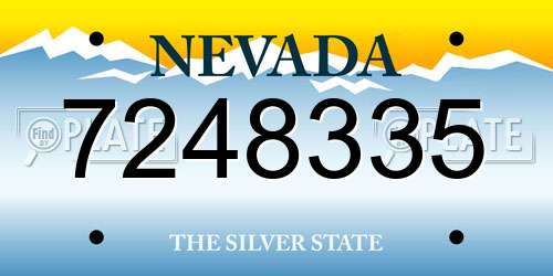 7248335 Nevada License Plate