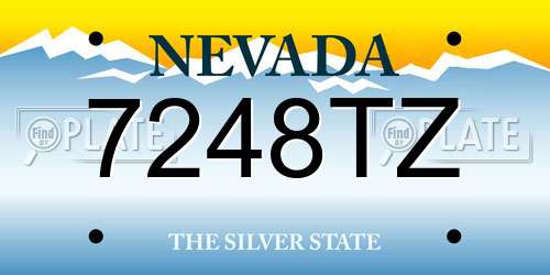 7248TZ Nevada License Plate
