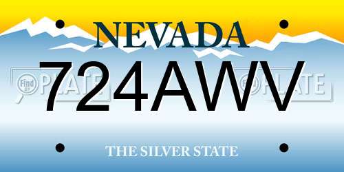 724AWV Nevada License Plate
