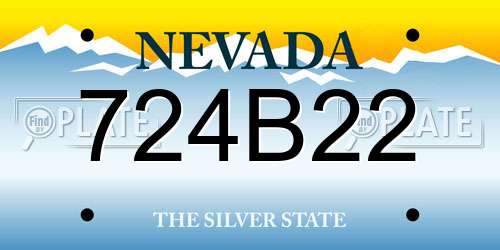 724B22 Nevada License Plate