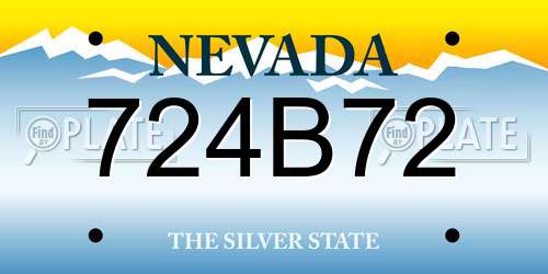 724B72 Nevada License Plate
