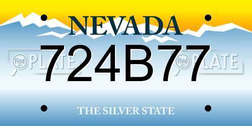 724B77 Nevada License Plate