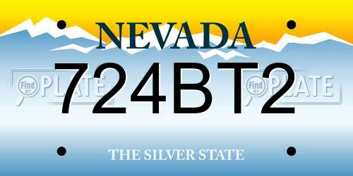 724BT2 Nevada License Plate