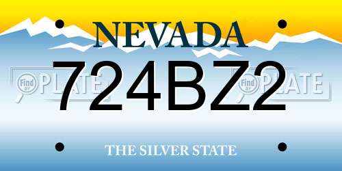 724BZ2 Nevada License Plate