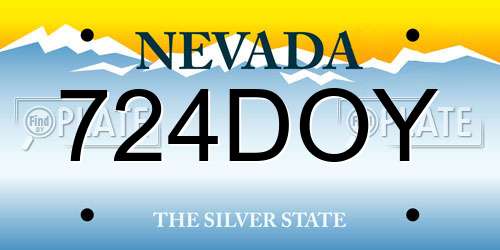 724DOY Nevada License Plate