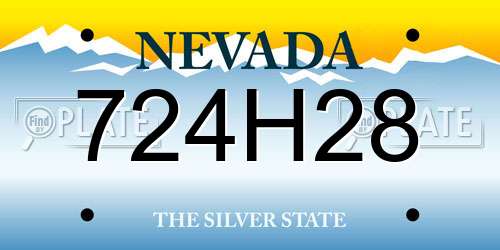 724H28 Nevada License Plate