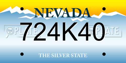724K40 Nevada License Plate