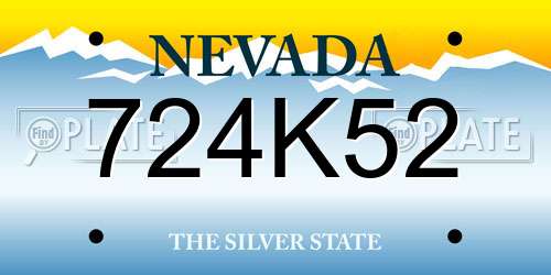 724K52 Nevada License Plate