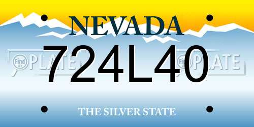 724L40 Nevada License Plate