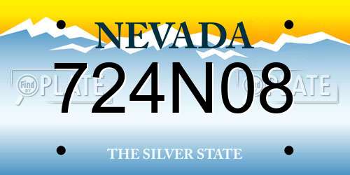 724N08 Nevada License Plate