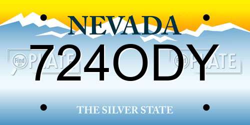 724ODY Nevada License Plate