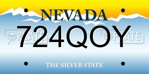 724QOY Nevada License Plate