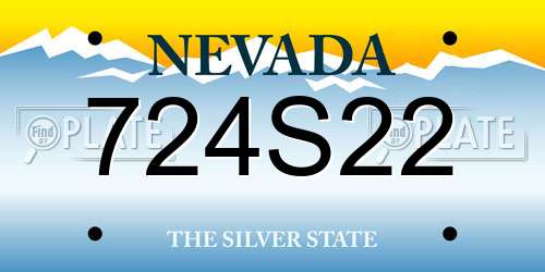 724S22 Nevada License Plate