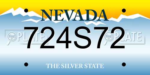 724S72 Nevada License Plate