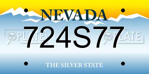 724S77 Nevada License Plate
