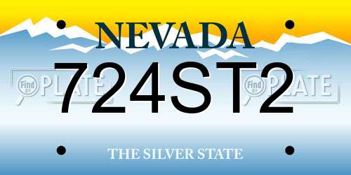 724ST2 Nevada License Plate