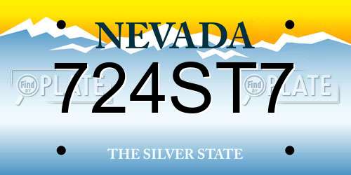 724ST7 Nevada License Plate