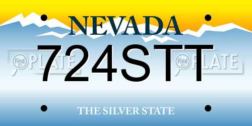 724STT Nevada License Plate