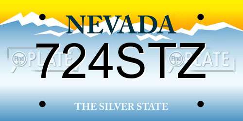 724STZ Nevada License Plate